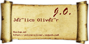 Jálics Olivér névjegykártya